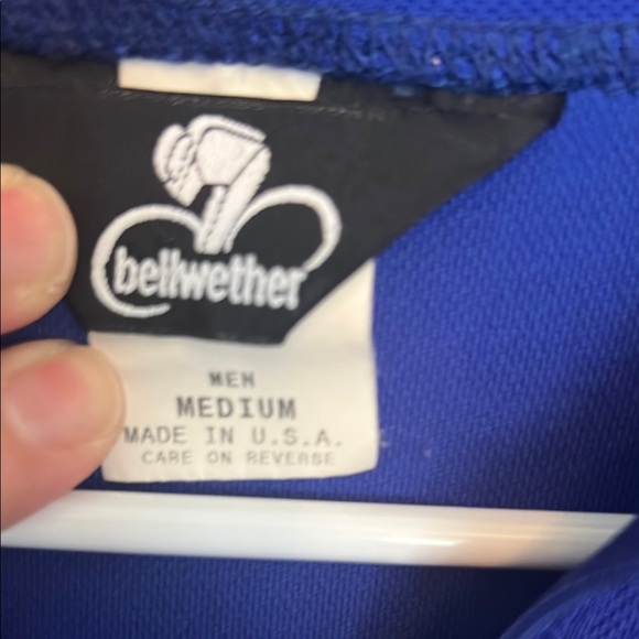 Retro Sport Activewear Vintage Bell Wether Men Blue Cycling Jersey SZ Medium - Picture 2 of 3